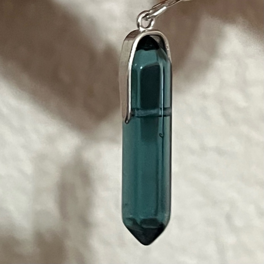 Alex And Ani December Blue Zircon Glass Spike Necklace Pendant - Picture 2 of 6